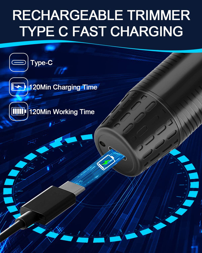 Nose Hair Trimmer, USB Rechargeable Nose Hair Trimmer 3 in 1 Set Ear Hair Trimmer with Double Cutting Blades, Professional Painless Eyebrow and Eye Hair Trimmer for Men and Women Black - NewNest Australia