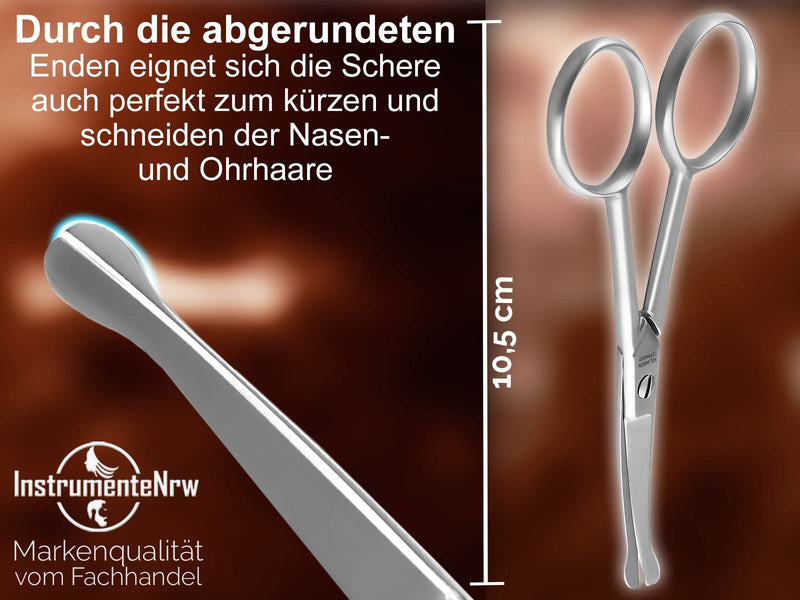Beard Scissors From Solingen With Curved Cutting Surface, Hair Scissors, Nose Hair Scissors, Made In Germany, Mustache Scissors With One-Sided Micro-Teeth Made Of Rust-Proof Stainless Steel For - NewNest Australia