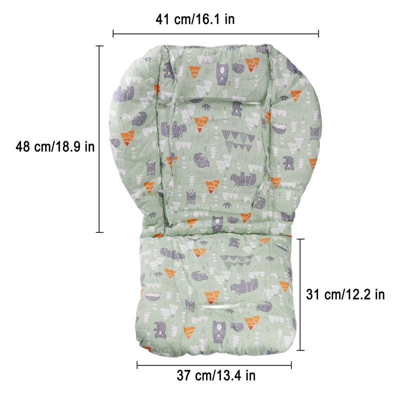 Myusbest Baby High Chair Cushion, Thick Pad for Wooden High Chair, Baby Dining Chair Liner Mat(er Mat(Green Forest) Green Forest - NewNest Australia