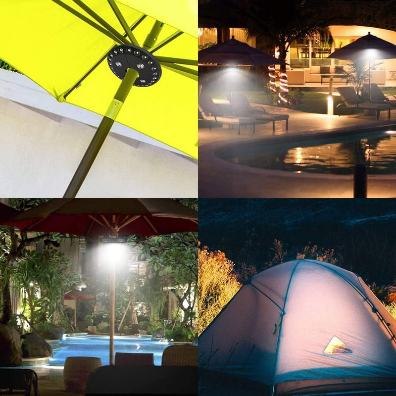 Patio Umbrella Light 3 Lighting Modes Cordless 28 LED Lights at 200 lux- 4 x AA Battery Operated, Umbrella Pole Light for Patio Umbrellas, Camping Tents or Outdoor Use Forlivese White 1 PCS - NewNest Australia