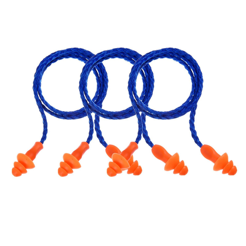 20 Pairs Corded Ear Plugs Reusable Silicone Earplugs with String Banded Ear Plug Sleep Noise Cancelling for Hearing Protection (Blue) - NewNest Australia