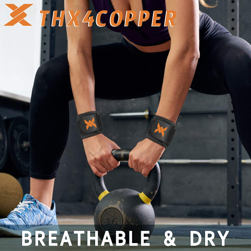 Thx4COPPER 2 PCS Compression Wrist Brace Strap, Adjustable Wrist Support Splint for Pain Relief & Promotes Healing, Tendonitis, Arthritis & Carpal Tunnel Relief, Working Out Sport - Unisex Black - NewNest Australia