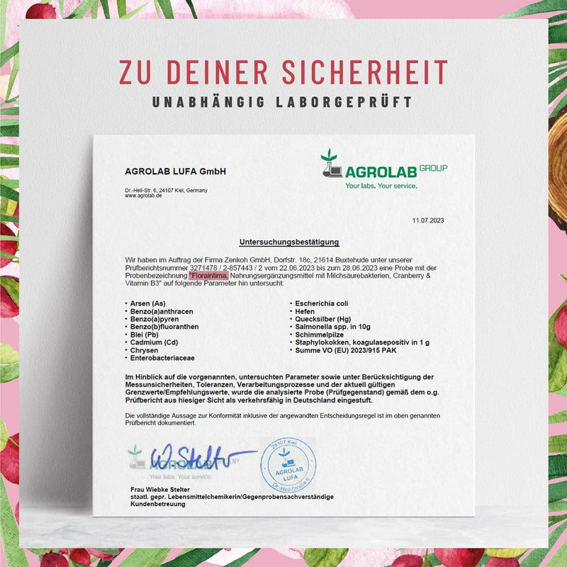 Culture complex for women's intimate flora * with 100 billion CFU/g - with lactic acid bacteria, cranberry & B - 7 Lactobacillus strains Floraintima from NATURTREU® - NewNest Australia