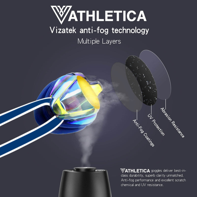 V ATHLETICA Unisex Adult and Youth Swim Goggles and Case Purple - NewNest Australia
