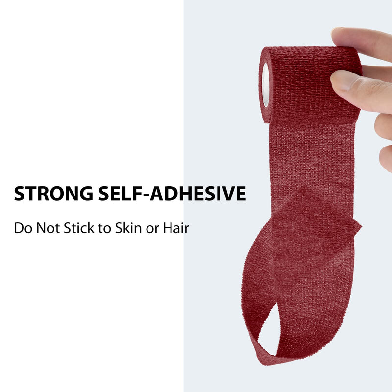 FriCARE 14 Pack Self Adhesive Bandage Wrap, 2 Inch Wide Rainbow Cohesive First Aid Medical Tape for Wrist, Knee, Ankle (2 Inch x 5 Yards, Burgundy) 2 Inch x 5 Yards - NewNest Australia