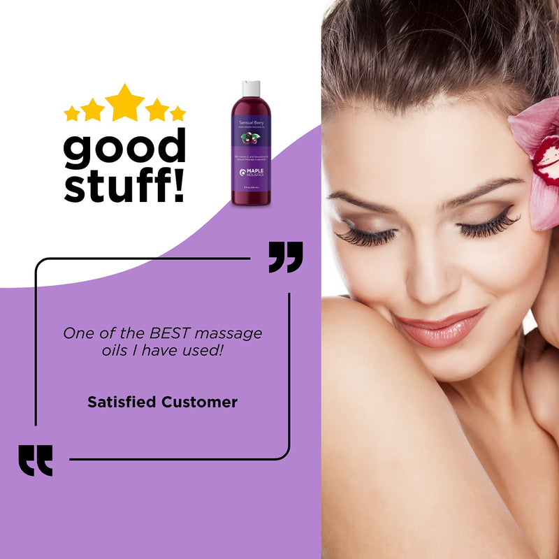 Berry Scented Sensual Massage Oil - Alluring Couples Massage Oil and Moisturizing Body Oil for Men and Women for Full Body Massage - Aromatic Oils with Pure Jojoba Oil Coconut and Sweet Almond Oil Sensual Berry - NewNest Australia