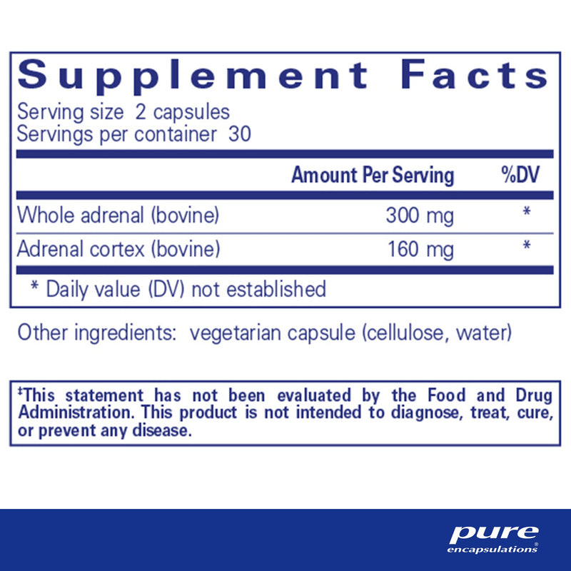 Pure Encapsulations Adrenal | Supplement to Support Healthy Cortisol Levels, Fatigue, Stress Moderation, and Adrenal Gland Function* | 60 Capsules - NewNest Australia
