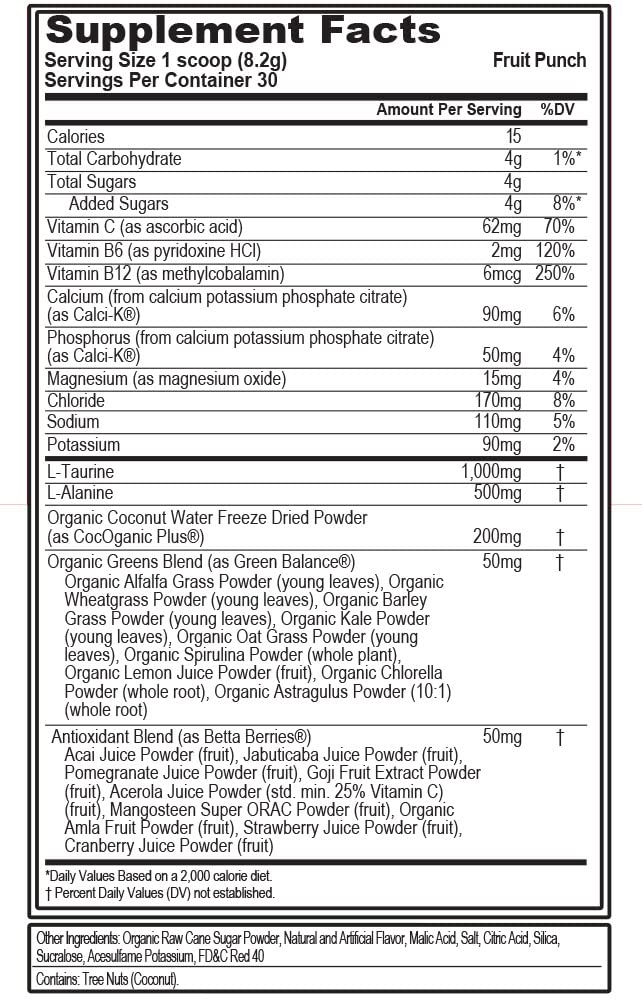 Evlution Nutrition HYDRAMINO Complete Hydration Multiplier, All 6 Electrolytes, Vitamin C & B, Fluid Boosting Aminos, Coconut Water, Endurance, Recovery, Antioxidants, 30 Serve, Fruit Punch - NewNest Australia