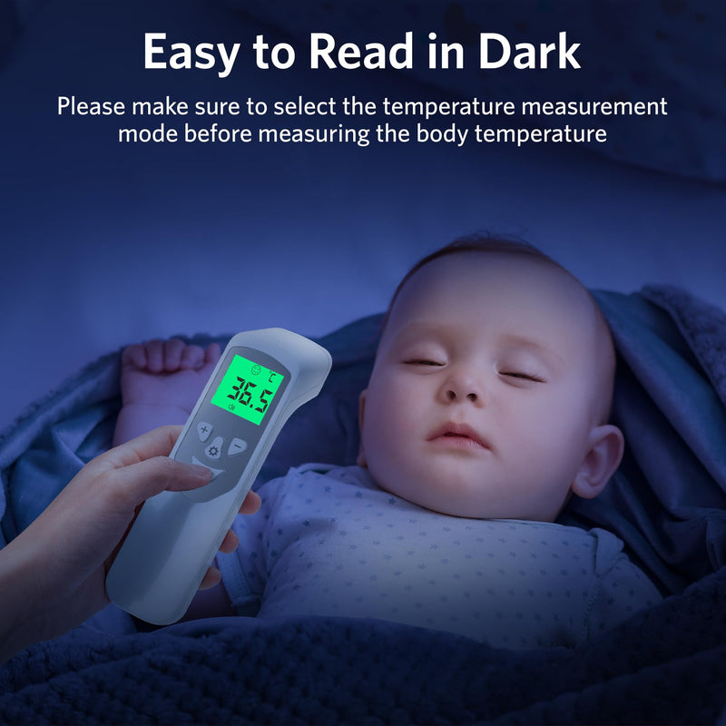 BESTEK Fever Thermometer Contactless Forehead Thermometer for Adults Baby, Digital Thermometer Fever with Accurate Measurements, Fever Alarm, LCD Display, °C or °F Switch, 32 Memory Recall, White - NewNest Australia