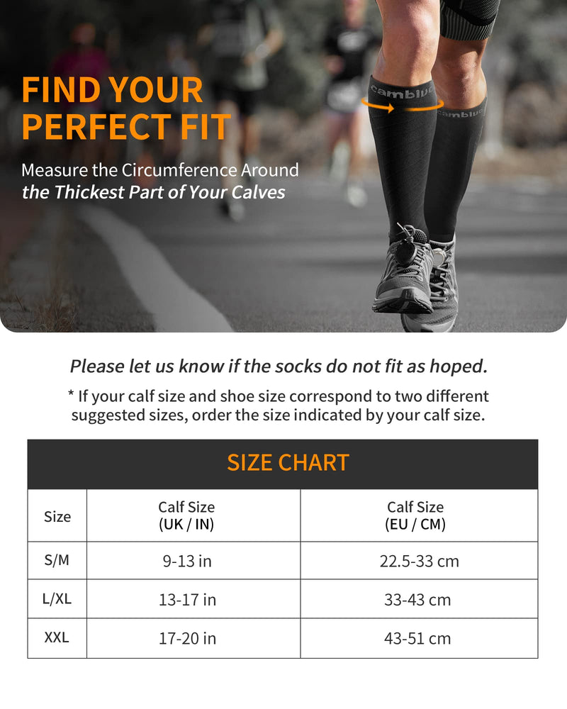 Cambivo 2 Pairs Of Calf Bandages, Calf Compression Socks For Men And Women, Calf Sleeves, Leg Warmers, Compression Socks Without Foot For Sports, Football, Black, L-Xl - NewNest Australia