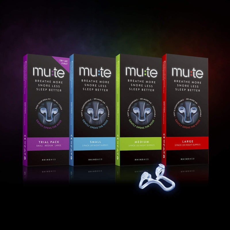 Rhinomed Limited Mute Nasal Dilator for Snore Reduction, Size Medium | Anti-Snoring Aid Solution | Improves Airflow | Comfortable Nose Vent, Transparent (EN-MUTE10MED-XX) - NewNest Australia