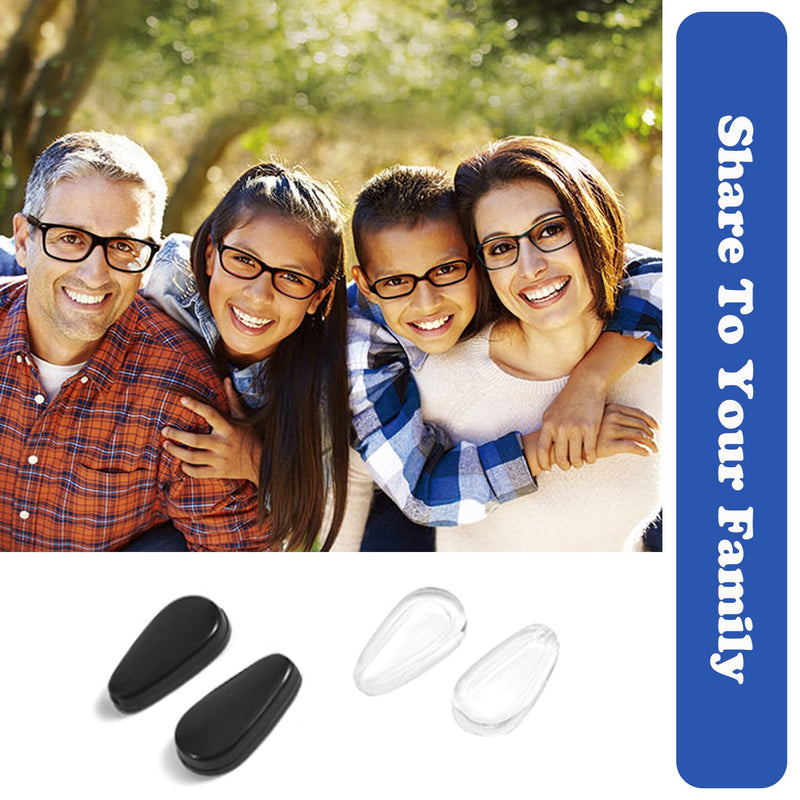 OPUGIT Silicone Nose Pad Non-Slip Adhesive Pad, 3.2 mm for Glasses and Sunglasses, Non-Slip Self-Adhesive Nose Pads, Clear, 5 Pairs Clear, 5 Pairs - NewNest Australia