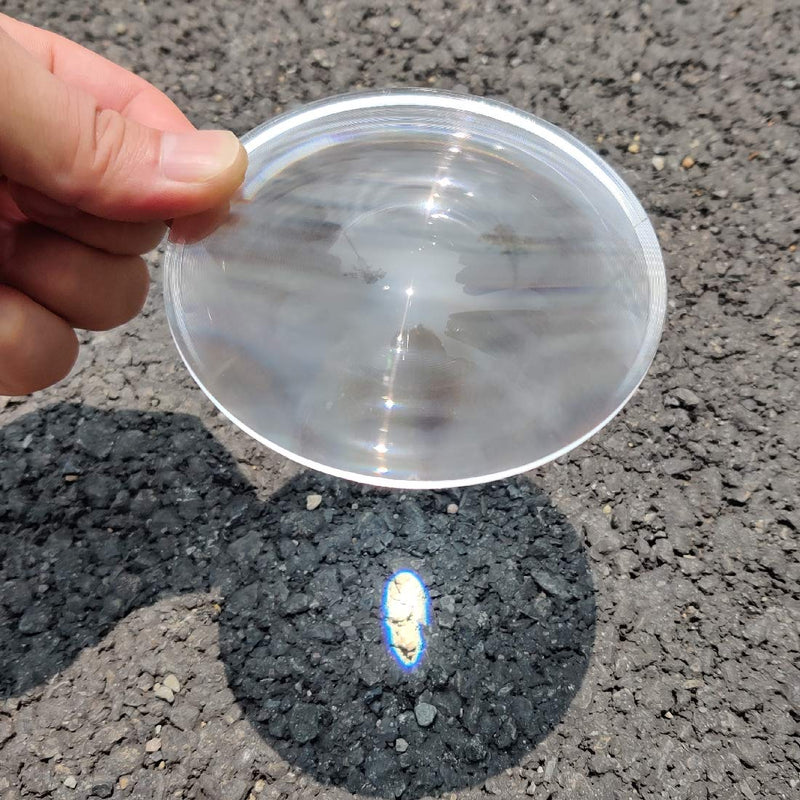 Fresnel Lens, Diameter 100mm (4''), Focal Length 50mm, Acrylic Lens (not Glass), for Physics Classroom,Solar Heating,Magnifiying. (Focal Length 50mm) - NewNest Australia
