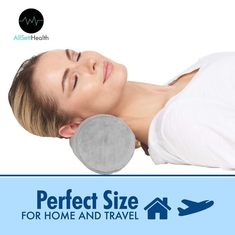 Cervical Neck Roll Memory Foam Pillow, Bolster Pillow, Round Neck Pillows Support for Sleeping | Bolster Pillow for Bed, Legs, Back and Yoga Grey - NewNest Australia