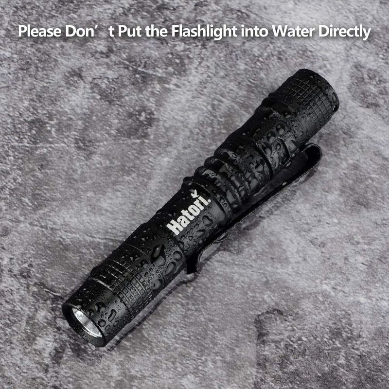 Hatori Super Small Mini LED Flashlight Battery-Powered Handheld Pen Light Tactical Pocket Torch with High Lumens for Camping, Outdoor, Emergency, Everyday Flashlights, 3.55 Inch - NewNest Australia