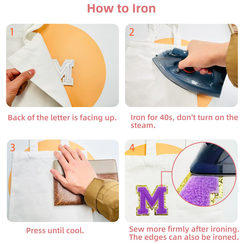 Jongdari Letter Patches Varsity Chenille Iron on Letters Patchs for Clothing English Letter A-Z with Gold Glitters Border, 26pcs Blue - NewNest Australia