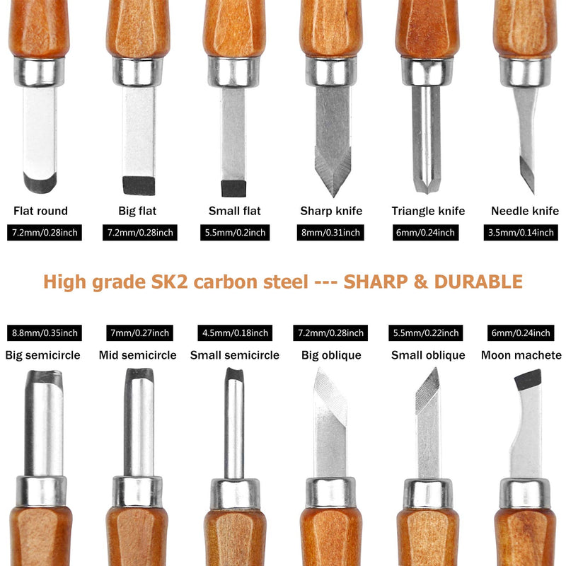 Wood Carving Tools Kit for Beginners 23pcs Hand Carving Knife Set Craft Engraving Supplies Include All-Purpose Cutting Knife and Detail Knife with Cut Resistant Gloves for Kids Adults Woodcrafts DIY… SET1 - NewNest Australia