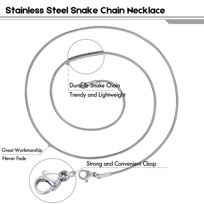 12 Pack Necklace Chains 18 Inches Stainless Steel Snake Chain Necklace with Lobster Clasps for DIY Jewelry Making, 1.2 mm - NewNest Australia