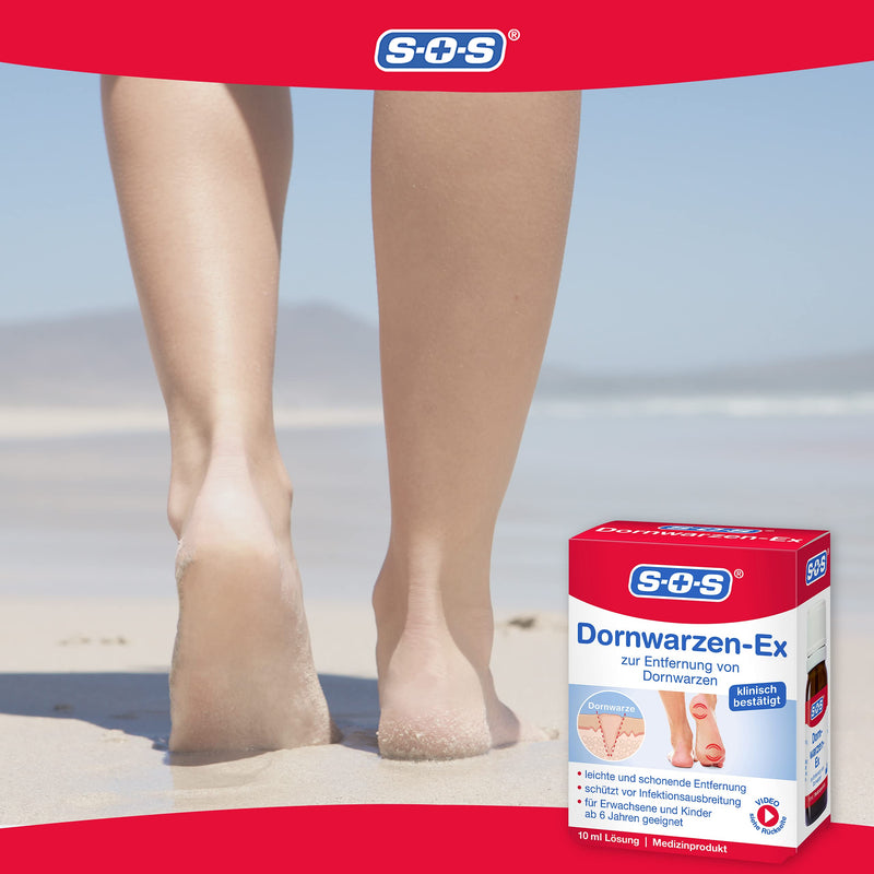 SOS Plantar Warts-Ex Removal of Plantar Warts on the Foot - Wart Remedies with Salicylic Acid & Lactic Acid for Children from 6 Years - Medical Product 1 x 10 ml 10 ml (Pack of 1) - NewNest Australia