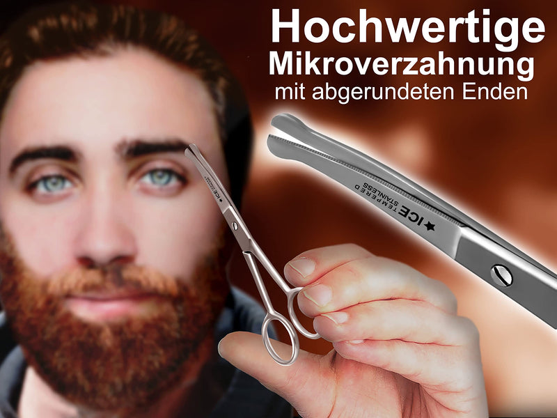 Beard scissors - nose hair scissors - ear hair scissors - 12 cm - curved cutting surface - STAINLESS STEEL - NewNest Australia