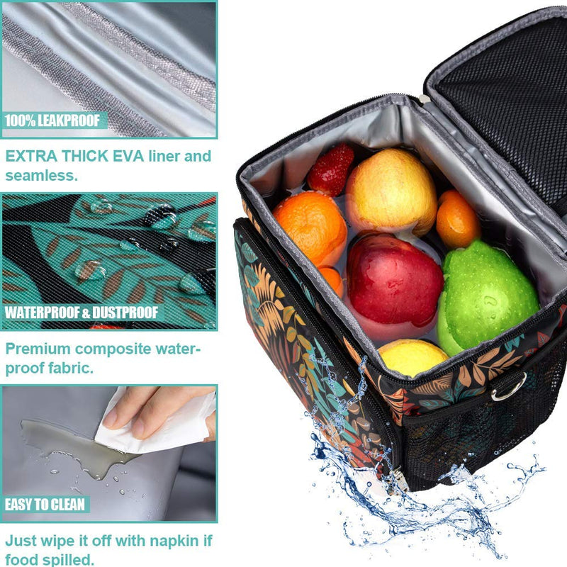 Insulated Lunch Bag for Women/Men - Reusable Lunch Box for Office Work School Picnic Beach - Leakproof Cooler Tote Bag Freezable Lunch Bag with Adjustable Shoulder Strap for Kids/Adult - Flamingo Medium Autumn - NewNest Australia