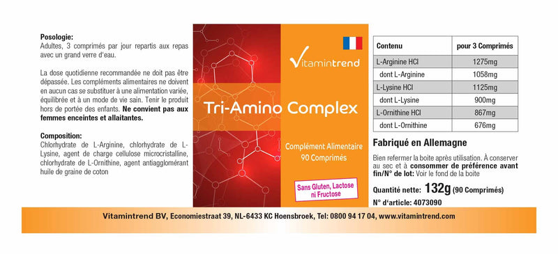 Tri Amino Complex With L-Arginine L Ornithine & L-Lysine, Vegan, No Magnesium Stearate Amino Acid Tablets ‚ Support Muscle And Little Body Fat, Amino Acids Complex - NewNest Australia