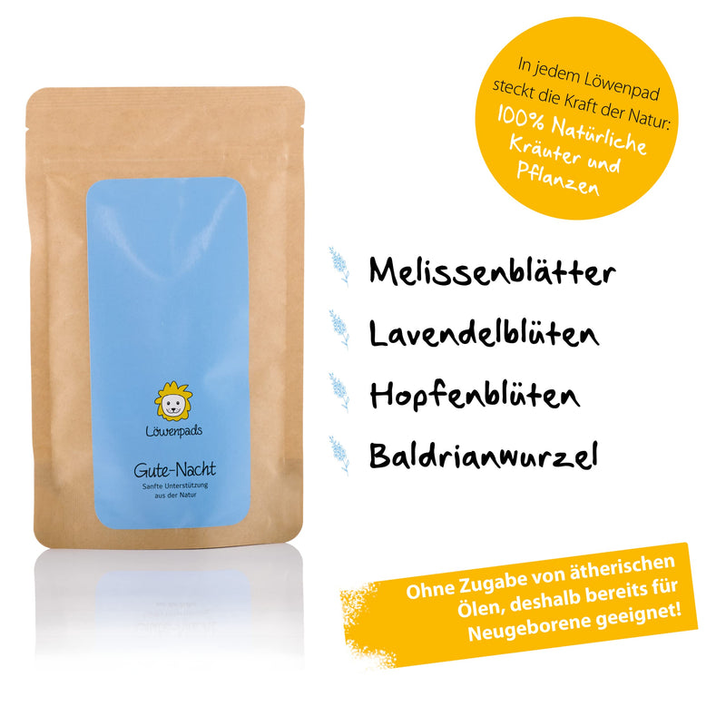 Löwenpads refill packs from Löwenkind - 1 x Snotlout 10 refill pack and 1 x Good Night 10 refill pack - herbal pads for colds, runny noses and problems falling asleep - NewNest Australia