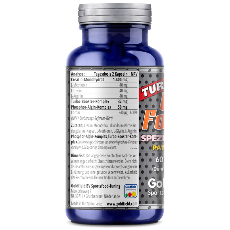 Goldfield Crea Force Xl - 60 Tablets, Pills, Creatine With Stomach Acid Protection, Does Not Turn Into Creatinine, Your Muscles Become With 100% Pure Creatine - NewNest Australia