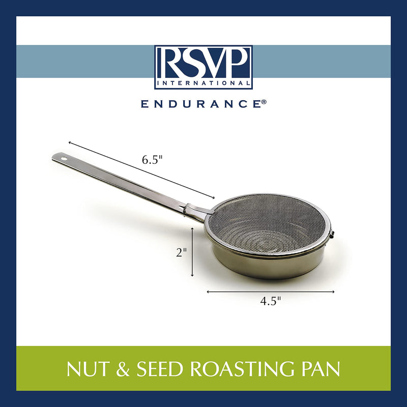 RSVP International (V-PAN) Dishwasher Safe, Nut/Seed Toasting, Stainless Steel Nut/Seed Toasting Pan - NewNest Australia