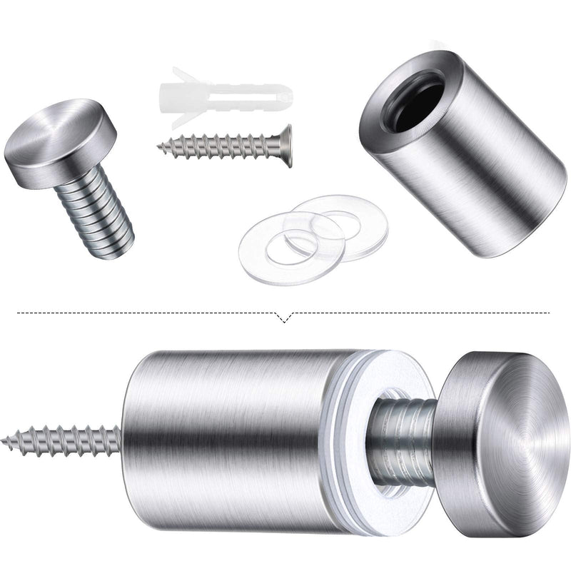 1/2 x 3/4 Inch Sign Standoff Screws Advertising Screws Stainless Steel Wall Standoff Mounts for Glass Acrylic Signs (12 Pieces) 12 - NewNest Australia