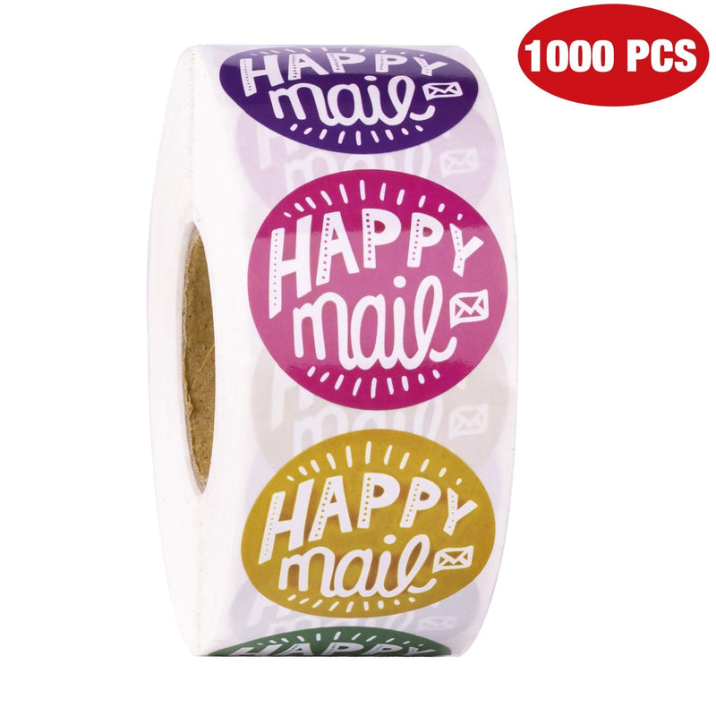 WRAPAHOLIC Happy Mail Business Stickers - 8 Kinds Colors Thank You Stickers, Shipping Stickers - 1.5 x 1.5 Inch 1000 Total Labels - NewNest Australia