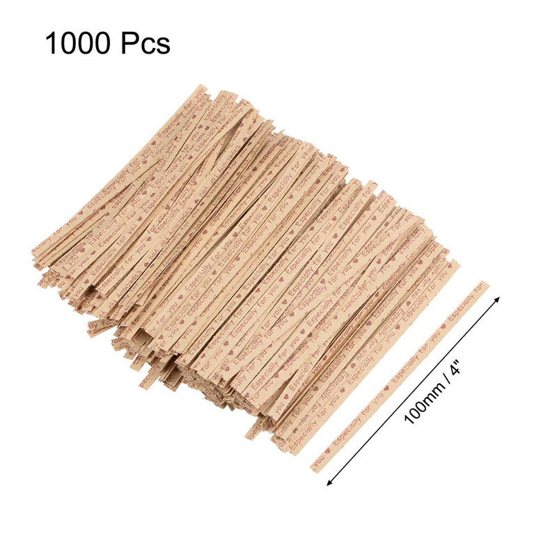 uxcell Long Strong Paper Twist Ties 4 Inches Quality Tie for Tying Gift Bags Art Craft Ties Manage Cords Coffee 1000pcs - NewNest Australia