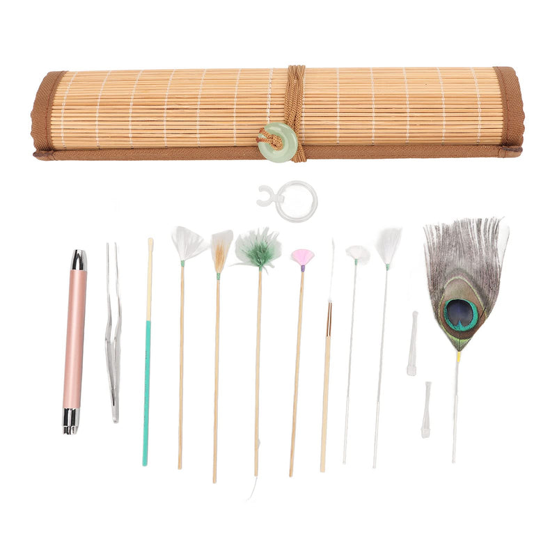 Ear Spoon, Ear Digging Goose Feather Stick Kit, Ear Pick, Ear Wax Remover Stick, Earwax Remover Tools, Professional Ear Remover Massage Kit (8 Pieces Per Set With Bamboo - NewNest Australia