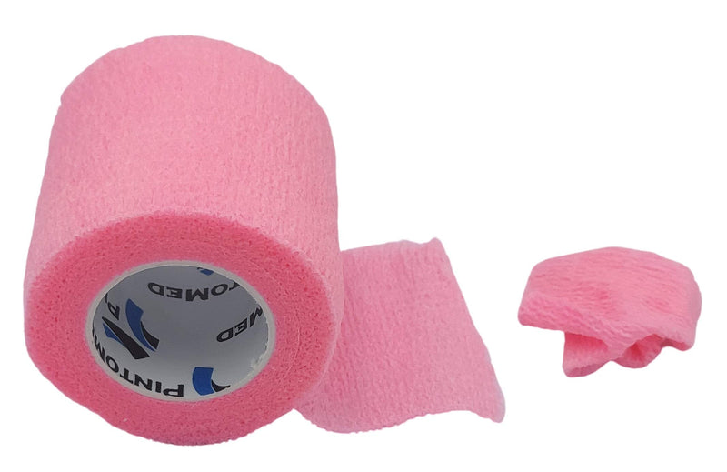 Pintomed Self-Adhesive Bandage Stretched - 10 X Pink Bandages Rolls - 5 Cm X 4.5 M Cohesive Bandage Bandage Fixation Bandage Self-Adhesive Health Plaster Sports Tape Piece For Wrist Leg Arm Vet Wrap - NewNest Australia