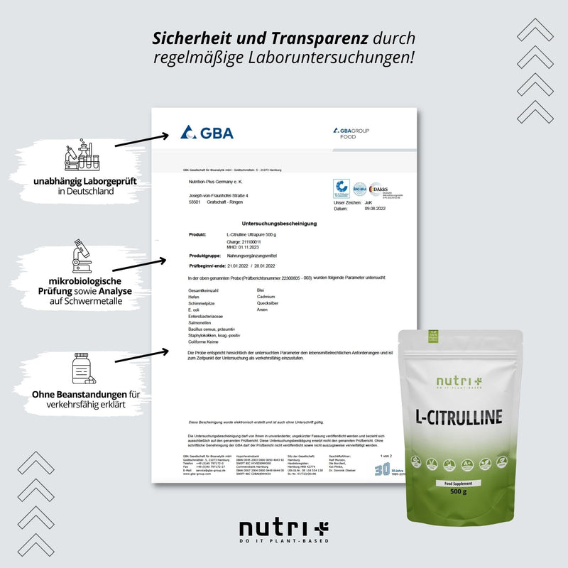 L-Citrulline Malate Powder 500 G - High Dose + Vegan + Pure - Bodybuilding And Fitness Booster - L-Citrulline Malate Dl 2:1 Powder - Premium Quality From Vegetable Fermentation - NewNest Australia