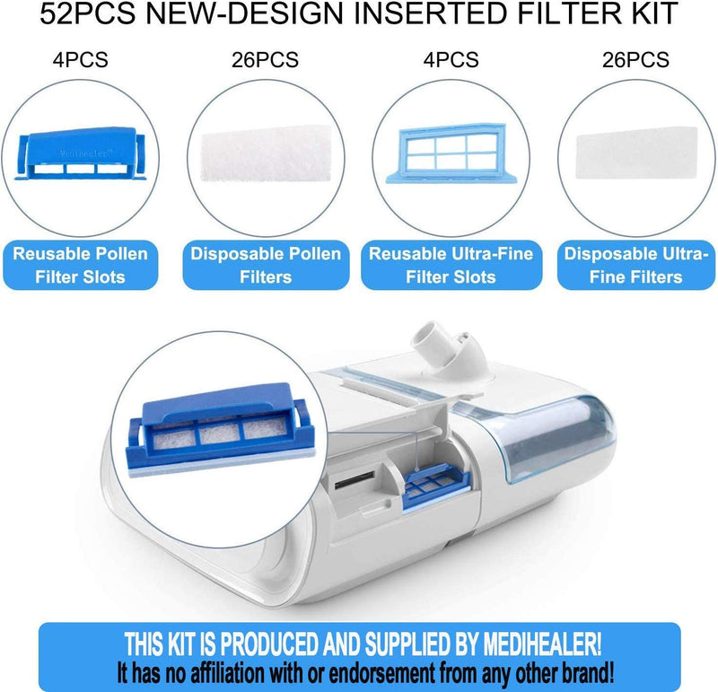 52PCS CPAP Filter Kit Compatible with DreamStation 1, Includes 22 Pollen Filters, 22 Ultra-Fine Filters and 4 Assembled Filters, Reusable Filter Kit Supplies by Medihealer - NewNest Australia