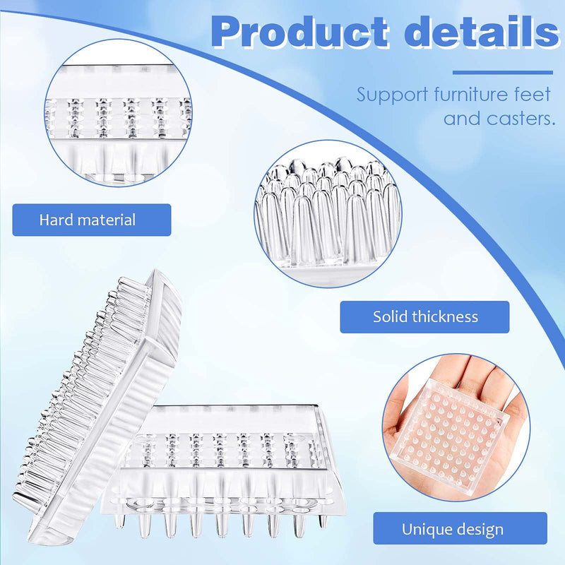 Carpet Protectors Spiked Caster Cups Clear Transparent Plastic Caster Cups Comfortable Touch Caster Cup Spiked Furniture Cup for Sofas, Tables, Chairs Other Furniture (8) 8 - NewNest Australia