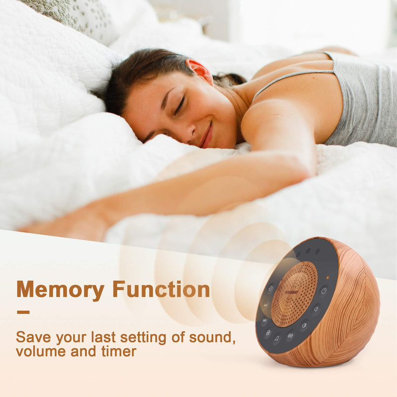 Housbay White Noise Machine with 31 Soothing Sounds, 5W Loud Stereo Sound, Auto-Off Timer, Adjustable Volume, Sleep Sound Machine for Baby, Kid, Adult -Wood Grain - NewNest Australia