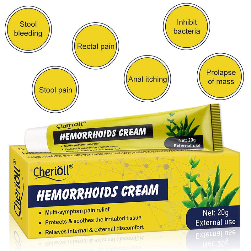 Hemorrhoid Cream, Hemorrhoids Ointment, Cream Maximum Strength Relief, Natural for Healing, for Hemorrhoids Fissures Bleeding, Natural Fast Pain Relief Cream 20g 20 g (Pack of 2) - NewNest Australia