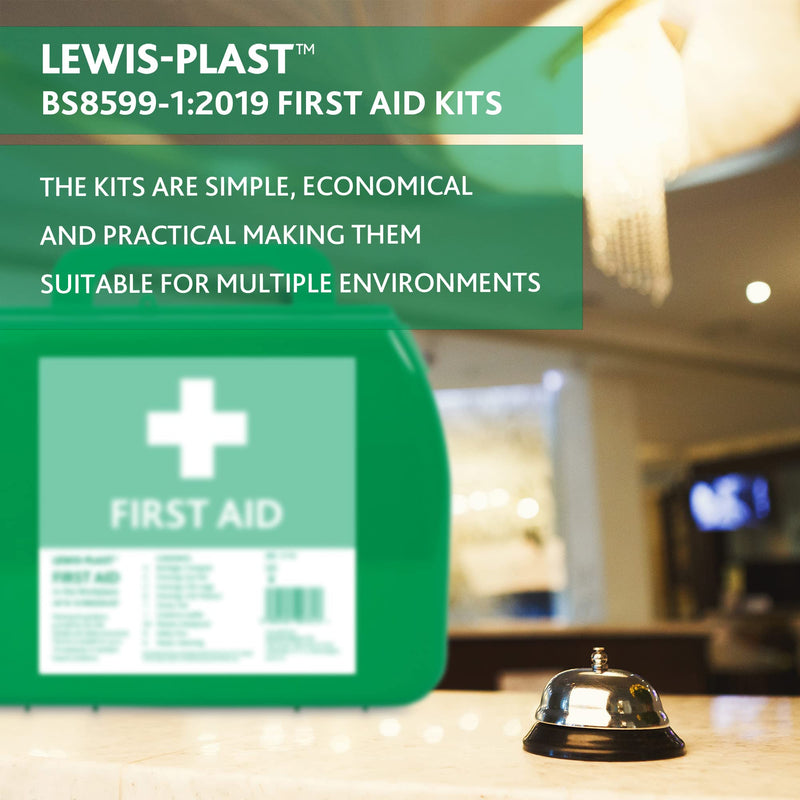 Lewis-Plast Small Premium BS8599-1 Compliant (Low Risk High Risk) First Aid Kit - These Kits Reflect the Changes in Both Workplace Practice and Risks - First Aid Kit For Injuries Single - NewNest Australia