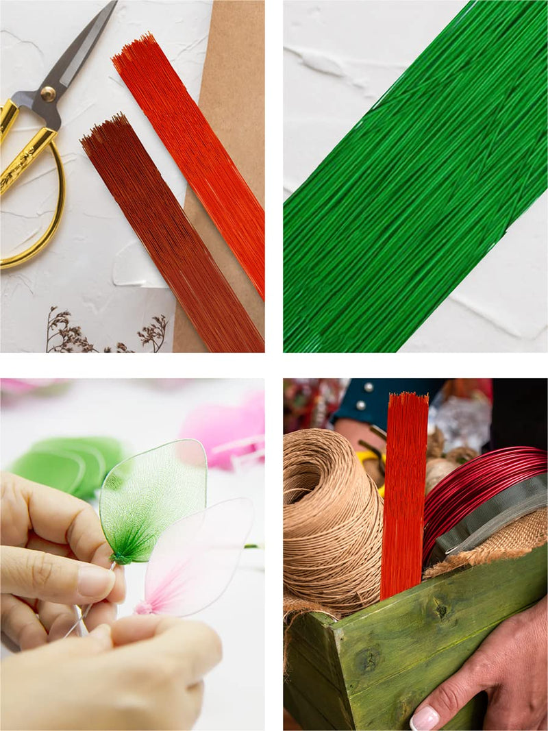 Mandala Crafts 100 PCs Green Floral Wire Stems - Flower Wire for Crafts Flower Arrangement - 16 Inches Florist Wire for Floral Stems 18 Gauge Floral Wire 18 Gauge 1mm - NewNest Australia