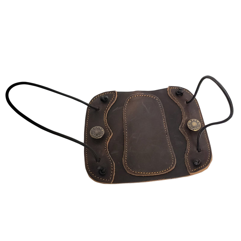 SAS Leather Traditional Arm Guard with Stretch Cord and Button Hook Armguard for Archery Bow Range Longbow Recurve Bow Small-5.75"x4.75" - NewNest Australia