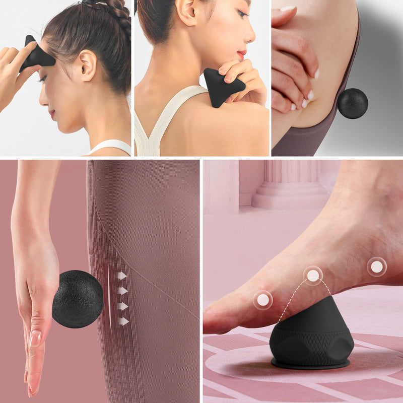 Wugu Trigger Point Pusher Set, Trigger Point Massager With Suction Cup Bag, 4 Different Triggers For Muscle Pain And Tension Of The Shoulder, Neck, Arms, Back And Legs - NewNest Australia