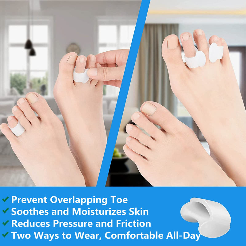 Toe Separator Little Toe Gel, Pack of 12 Toe Separators Silicone, Little Toe Splint for Overlapping Toes, Relief Little Toe Pressure and Pain, Suitable for Running, Hiking, Yoga. Toe separators - 12pcs - NewNest Australia