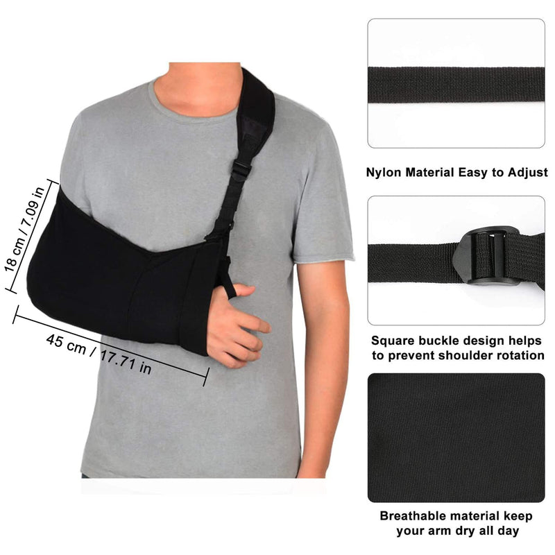 Supregear Arm Sling, Adjustable Medical Shoulder Immobiliser For Shoulder Injuries On Rotator Cuff, Comfortable Shoulder Support With Soft Padding And 2 Pockets, Left Right Arm - NewNest Australia