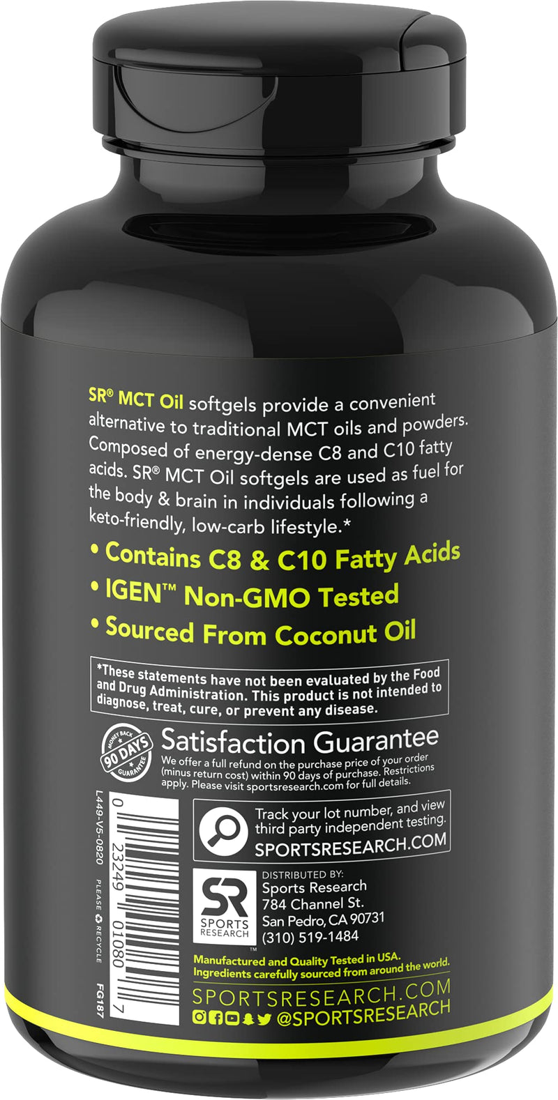 Sports Research MCT Oil, 1,000 mg, 120 Softgels 120 Count (Pack of 1) - NewNest Australia