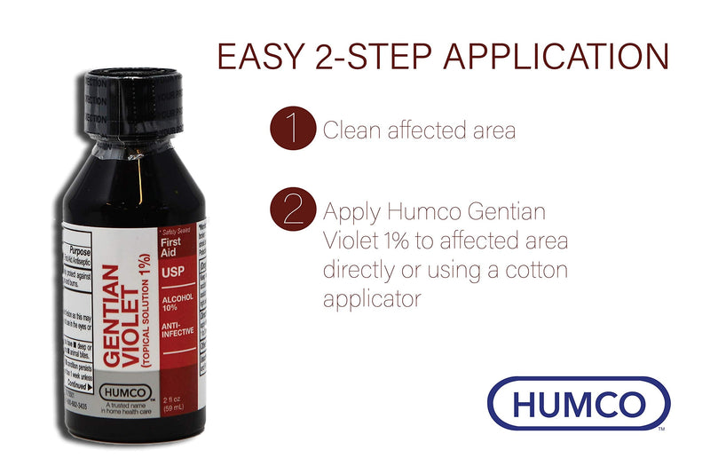 Humco K967380 Gentian Violet (TOPICAL SOLUTION 1%) 2 FL OZ, Pack of 1 - NewNest Australia
