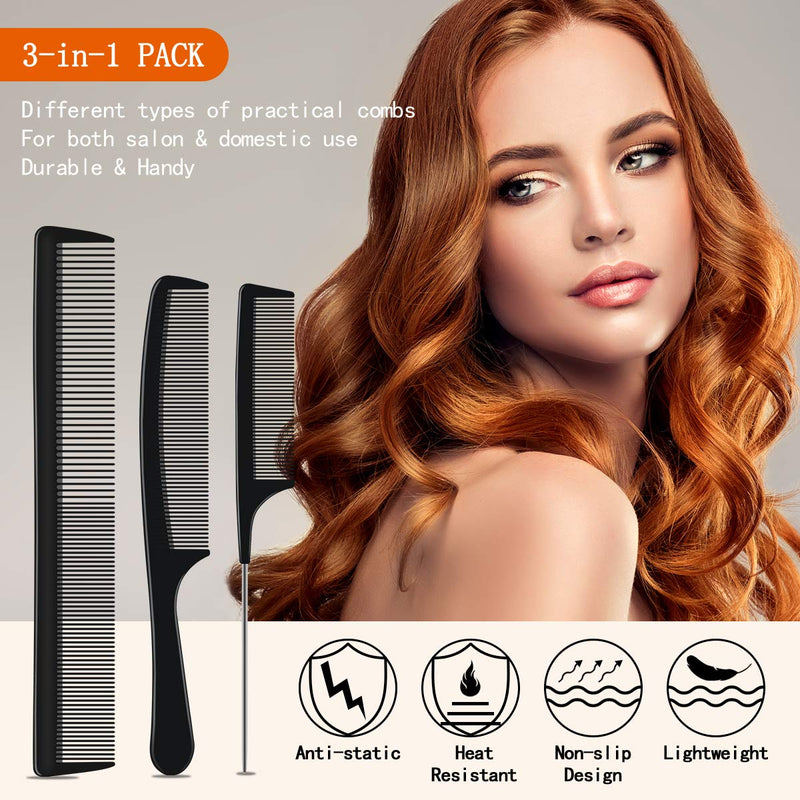 URAQT Hairdressing Combs Set, 3pcs Hair Combs Hair Brushes, Pin Tail Comb, Anti Static Fine Tooth Cutting Comb Professional Salon Styling Comb Fine Tooth Comb Set - NewNest Australia