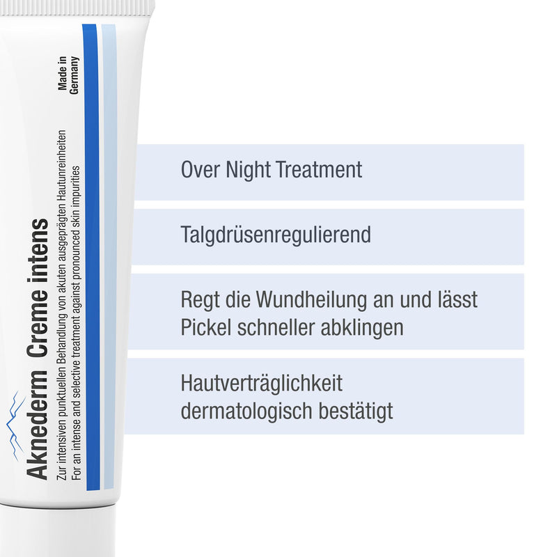Acnederm Cream Intens 30g for all skin types - anti-inflammatory anti-pimples with zinc - sebum-regulating acne provides moisture - mattifying against pimples - without perfume 30 g (pack of 1) - NewNest Australia