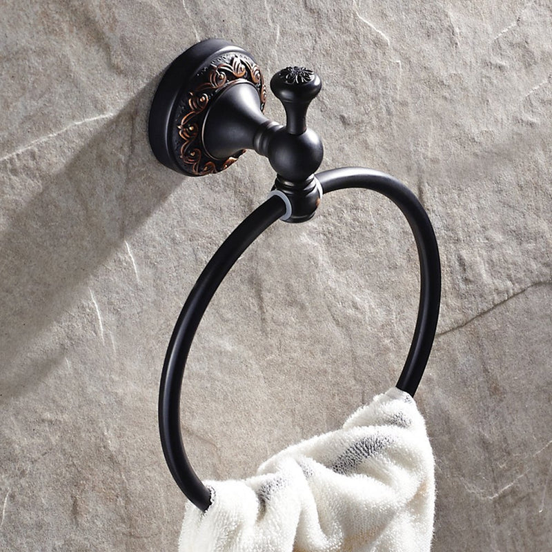 Leyden Brass Towel Ring, Oil Rubbed Bronze Round Hand Towel Holder for Bathroom Screw Mounted Round Towel Ring - NewNest Australia